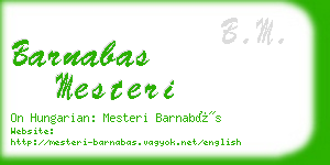 barnabas mesteri business card